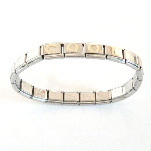 Vintage Ryry Firenze Stainless Steel Unisex Thin Style Stretch Bracelet "COOL" - Picture 2 of 9